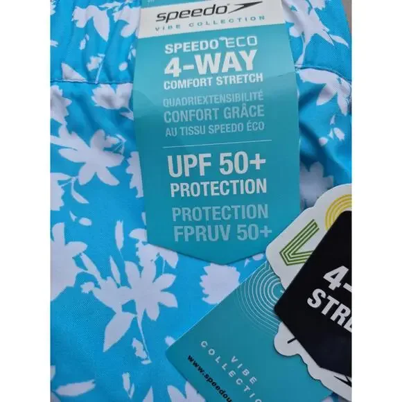 Speedo Womens Vibe Volley Swim Shorts UPF 50+ Blue Size Extra Large NWT XL $38 - Picture 5 of 8